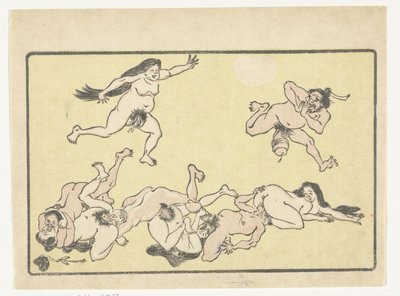 Orgía The Big Tail (título de la serie) de Kawanabe Kyosai