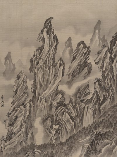 Paisaje rocoso de Kawanabe Kyosai
