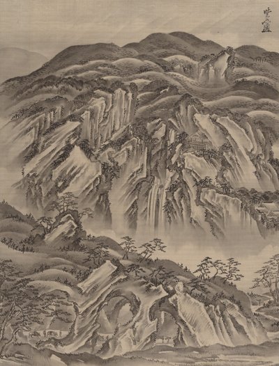 Paisaje rocoso, ca. 1887 de Kawanabe Kyosai