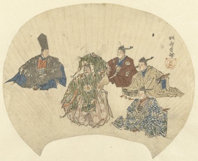 Escena de la obra Okina de Kawanabe Kyosai