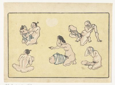pene conectado The Big Tail (título de la serie) de Kawanabe Kyosai