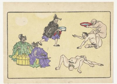 Cargador de agua The Big Tail (título de la serie) de Kawanabe Kyosai