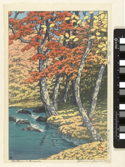Herfst en Oirase Otoño en Oirase (título sobre objeto) de Kawase Hasui (signed by artist)
