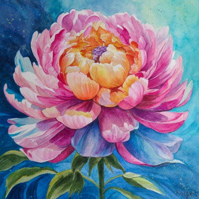 Peonía rosa intenso de Kay Shanley