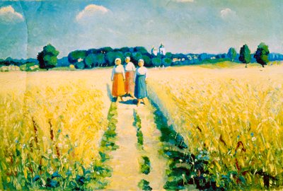 Tres mujeres en el camino, después de 1927 de Kazimir Severinovich Malevich