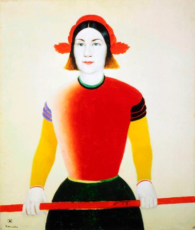 Una Chica con un Palo Rojo, 1932-1933 de Kazimir Severinovich Malevich