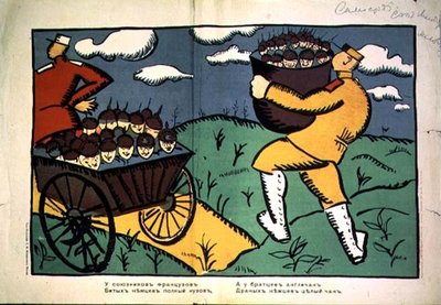 "A nuestros aliados franceses.....", cartel de Kazimir Severinovich Malevich