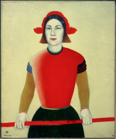 Niña con bastón rojo de Kazimir Severinovich Malevich