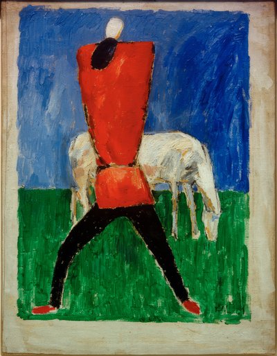 Hombre y caballo de Kazimir Severinovich Malevich