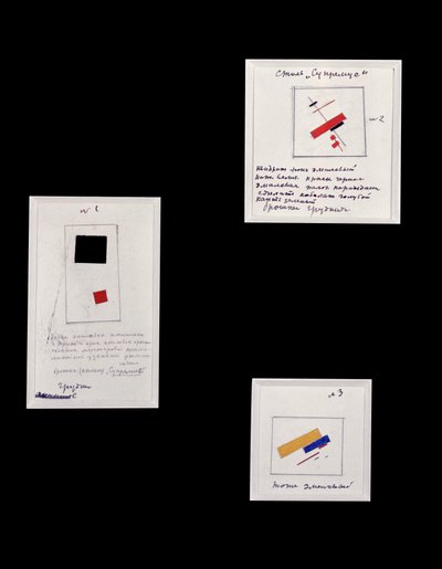 Proyecto para Broche Suprematista Nos. 1, 2 y 3, c.1916-20 de Kazimir Severinovich Malevich