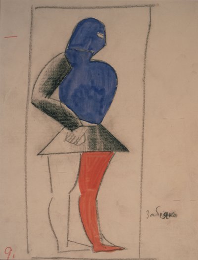 Rufián. Diseño de vestuario para la ópera Victoria sobre el sol de A. Kruchenykh de Kazimir Severinovich Malevich