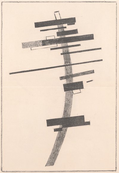 Sensación del movimiento y del obstáculo de "Suprematismo: 34 dibujos" de Kazimir Severinovich Malevich