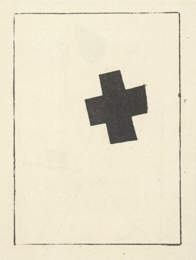Pequeña cruz negra, inclinada de "Suprematismo: 34 dibujos" de Kazimir Severinovich Malevich