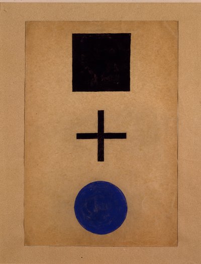 Suprematismo: cuadrado, cruz, círculo de Kazimir Severinovich Malevich