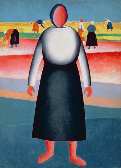La cosecha, estudio para una pintura, 1928-32 de Kazimir Severinovich Malevich