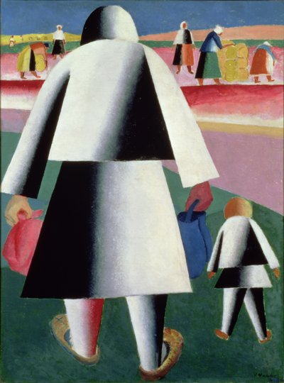 A la cosecha, Martha y Vanka, 1928 de Kazimir Severinovich Malevich