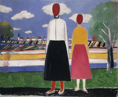 Dos figuras en un paisaje, c.1931-32 de Kazimir Severinovich Malevich