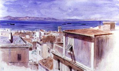 Gibraltar con la costa de España al fondo de Keeley Halswelle