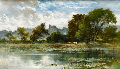 Castillo de Windsor desde un remanso del Támesis de Keeley Halswelle