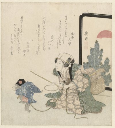 Una entrenadora de monos de Keisai Eisen