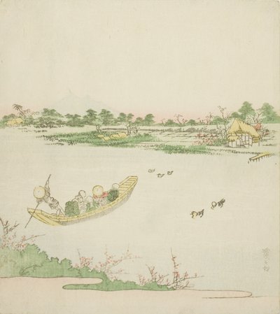 Un ferry cruzando el río Sumida de Keisai Eisen