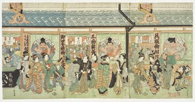 La tienda textil Ebisuya en el distrito de Edo de Owarichō de Keisai Eisen