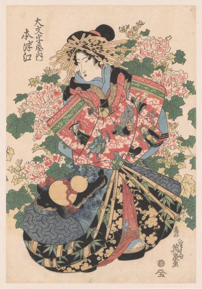 Drie desfile de cortesanas de Keisai Eisen