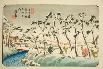 No. 15: Itahana (Jugo: Itahana), de la serie "Sesenta y Nueve Estaciones del Kisokaido (Kisokaido rokujukyu tsugi no uchi)" de Keisai Eisen