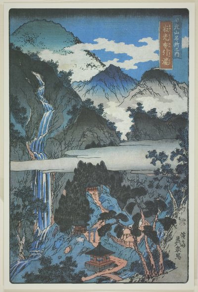 Cascadas de Nunobiki en el santuario de Jakko (Jakko Nunobiki no taki), de la serie "Lugares pintorescos en las montañas de Nikko (Nikkosan meisho no uchi)" de Keisai Eisen