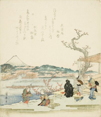 Vista del monte Fuji desde una casa de té de Keisai Eisen