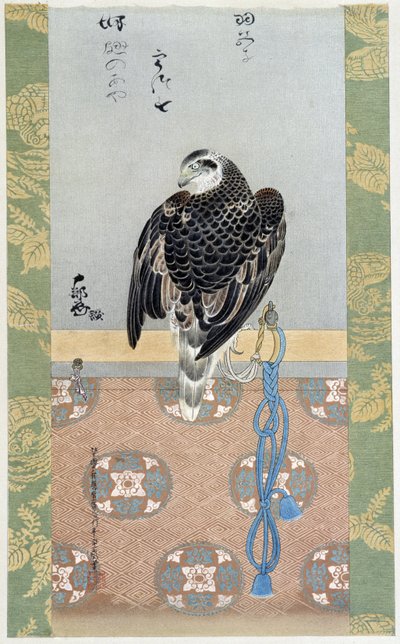 Halcón - pintura sobre seda de Itaya Keishiu de Keishu Hiromasa Itaya