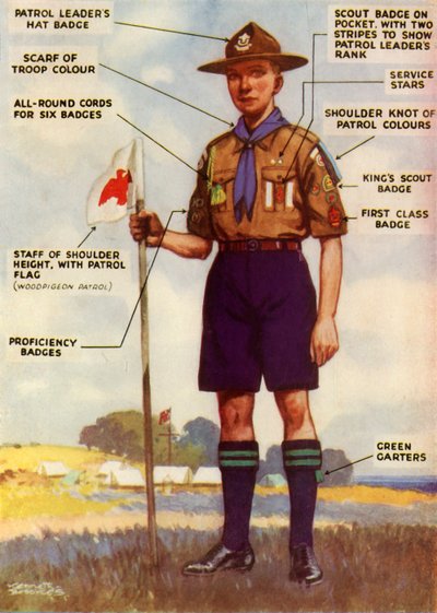 Uniforme y Insignias de Boy Scout, 1944 de Kenneth Brookes