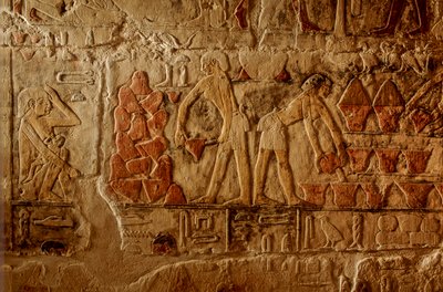 Reino Antiguo de Egipto; Egipto; Sakkarra, tumba de Dos Hermanos, cocción del pan, calor de pila... de Kenneth Garrett
