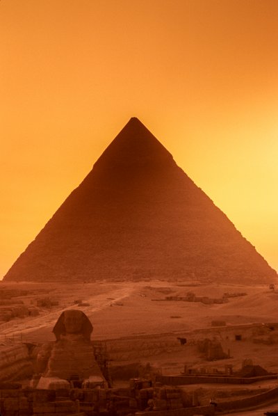 Reino Antiguo de Egipto; Pirámide de Jafre y Esfinge; Giza; Egipto de Kenneth Garrett