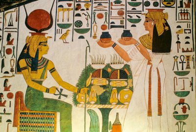 Tumba de Nefertari; Nefertari ofrece vino a un grupo de dietistas; Egipto, Valle del... de Kenneth Garrett