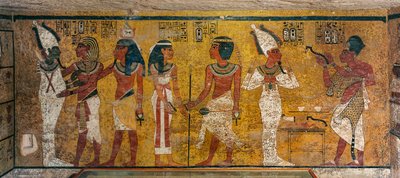 Pintura mural en la tumba del rey Tutankamón; Egipto; Reino Nuevo; Tutankamón; Valle de..., 2003 (foto) de Kenneth Garrett