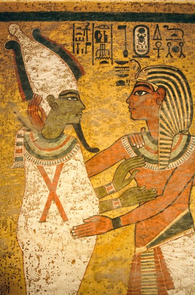 Pintura mural en la tumba del rey Tutankamón; Egipto; Reino Nuevo; Tutankamón; Valle de..., 2003 (foto) de Kenneth Garrett