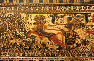 Pintura mural en la tumba del rey Tutankamón; Rey Tutankamón; Egipto; Reino Nuevo; Tuta..., 2003 (foto) de Kenneth Garrett