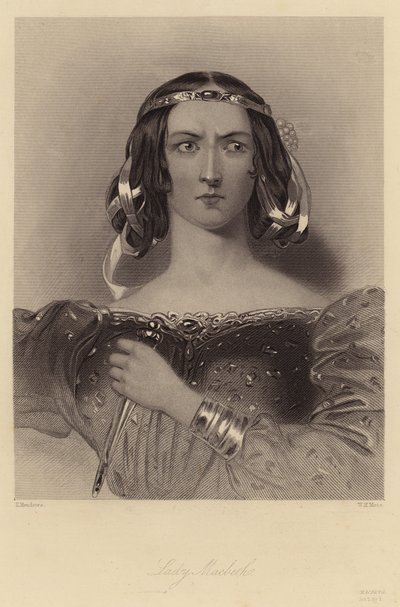Shakespeare: Macbeth, Lady Macbeth, Acto 2, Escena 2 (grabado) de Kenny Meadows