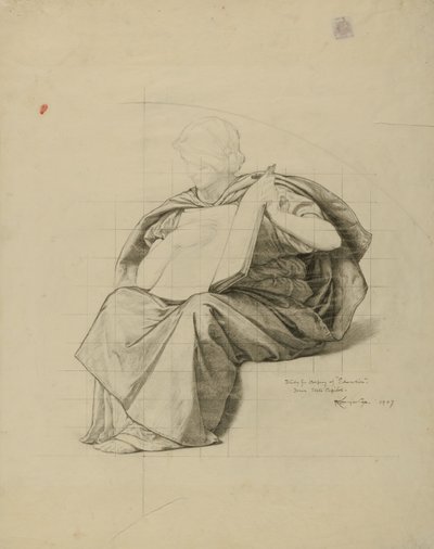 (Rotonda del Capitolio del Estado de Iowa) (Educación, estudio para el panel) de Kenyon Cox
