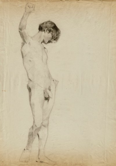 (Sin título) (Estudio de desnudo masculino de pie) de Kenyon Cox
