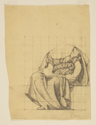 Estudio de Drapería para "La Vida Activa," Luneta en el Edificio de Administración, Oberlin College, Oberlin, OH de Kenyon Cox