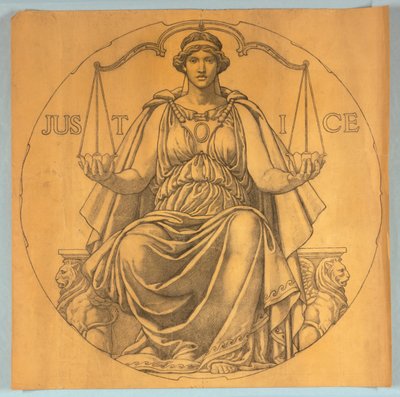 Justicia, Cartón para Mosaico en la Rotonda del Capitolio del Estado de Wisconsin de Kenyon Cox