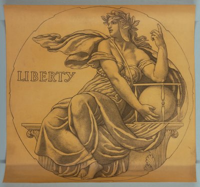 Libertad, boceto para mosaico en la rotonda del Capitolio del Estado de Wisconsin de Kenyon Cox