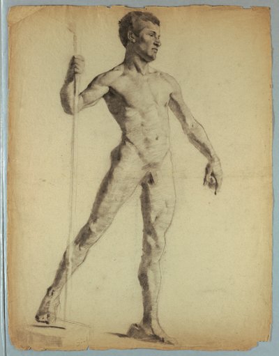 Estudio de desnudo de hombre caminando de Kenyon Cox