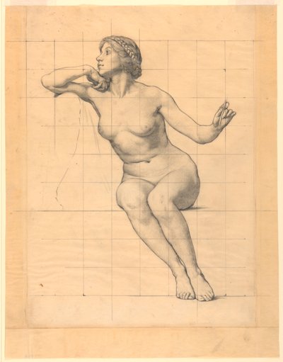 Paz, estudio de figura para "La Beneficencia de la Ley," mural en el Palacio de Justicia del Condado de Essex, Newark, Nueva Jersey de Kenyon Cox