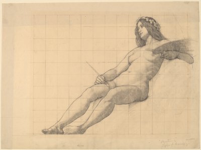 Estudio de Desnudo Femenino Reclinado para "Pintura" de Kenyon Cox