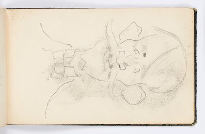 Página de cuaderno de bocetos: Caricatura de Kenyon Cox
