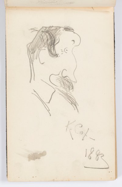 Página de cuaderno de bocetos: Caricaturas de Kenyon Cox