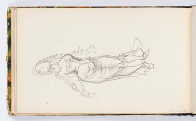 Página de cuaderno de bocetos: Figura femenina de Kenyon Cox